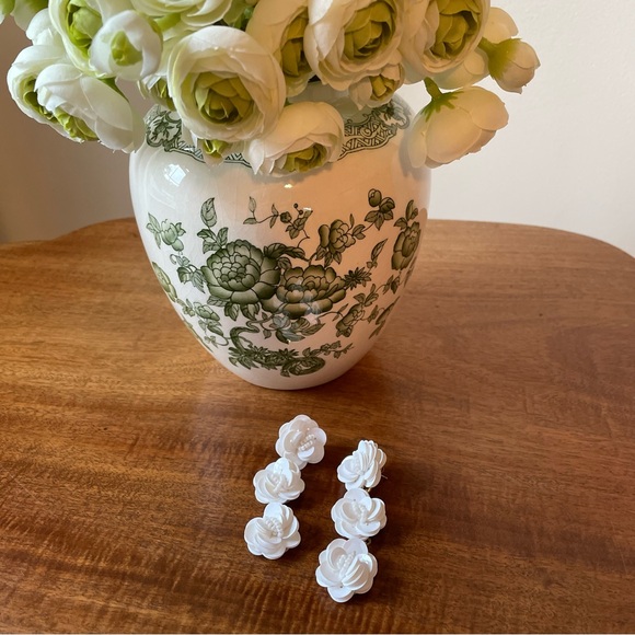 J. Crew White Floral Statement Earrings - Picture 2 of 6